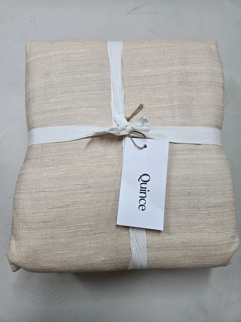 NWT QUINCE Set Of 2 48x84 Raw Silk Blackout Curtains Sand 9073